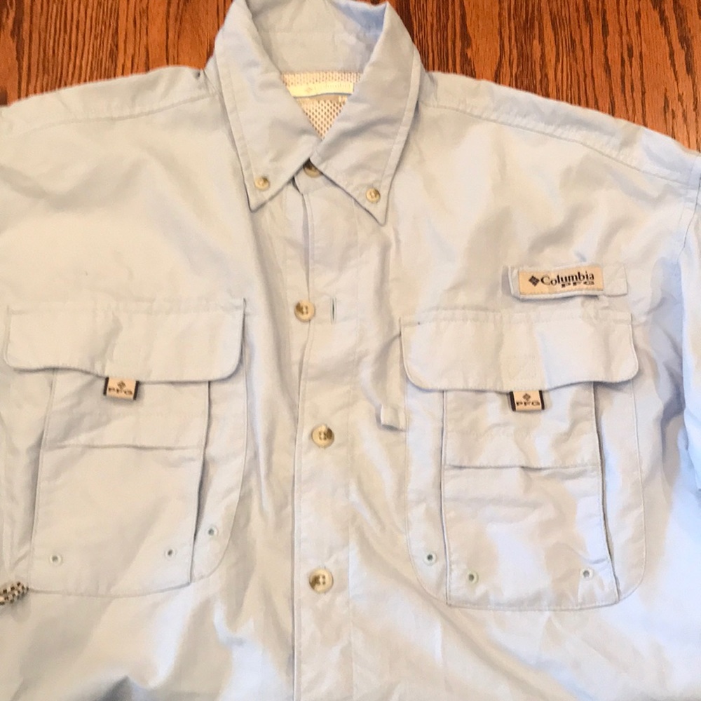 Small light blue Columbia shirt